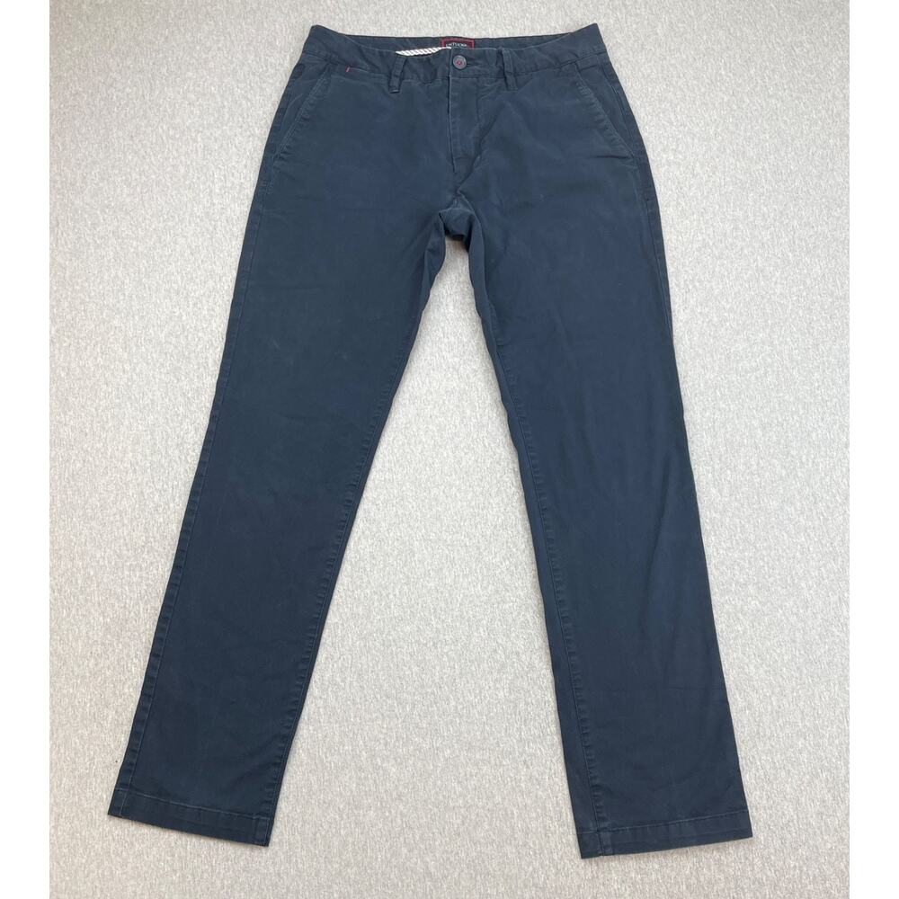 Untuckit Pants Mens 30 x 32 Black Cotton Blend Stretch Chino Flat Front Straight